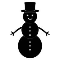 Snowman Silhouette Isolated on White Winter Background vector