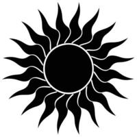 Sun Silhouetted Illustration on White Background vector
