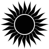 Sun Silhouette Isolated on White vector
