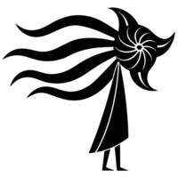 Abstract Wind Silhouette Design Highlighting Nature's Movement vector