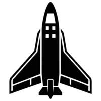 Space Shuttle Silhouetted on White vector