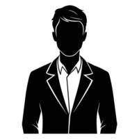 Man Sketching Silhouette Isolated on White canvas vector
