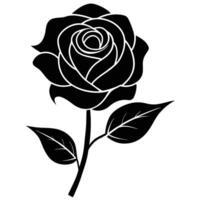 Silhouette of Love Rose on White vector