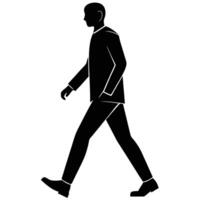 Walking Man Silhouette Isolated on White background vector