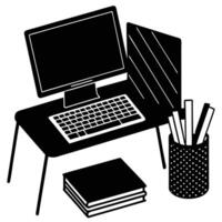 Inspiring Workspace with Creative Tools and Colorful Stationery colors vector