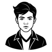 Young Man Silhouette Illustration on White vector