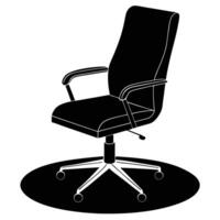 Modern Ergonomic Office Chair in a Well-Lit Workspace Silhouette desk vector