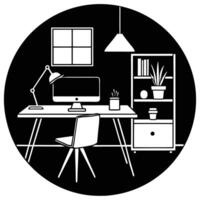Zen Workspace with Sophisticated Style and Clean Lines desk lamp white vector