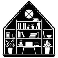 Tranquil Home Office with Bookshelves and Cozy Decor goals modern vector
