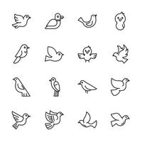 A set of birds in black and white vector