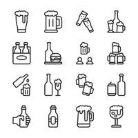 Set of beer and drink icons vector