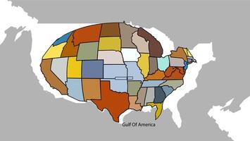 a map of the united states with states highlighted vector