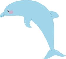 Dolphin flat illustration on white background. vector