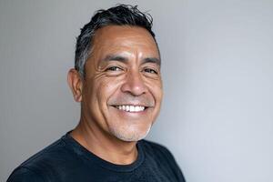 A man with a black shirt on smiling photo