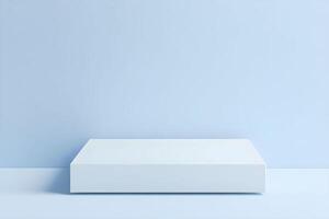 White box on blue background photo
