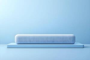 A blue pillow on a blue surface photo