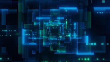 Dynamic Abstract Grid with Neon Rectangles video