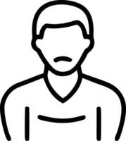 A man with a sad face icon vector