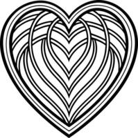 Heart coloring pages for kids vector