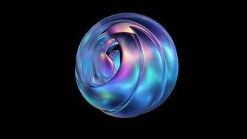 Iridescent Abstract Spherical 3D Art video