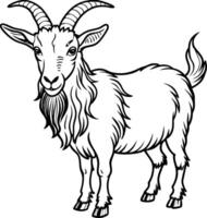 Goat line art for coloring pages free printable coloring pages vector