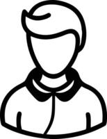 A black and white line drawing of a man vector