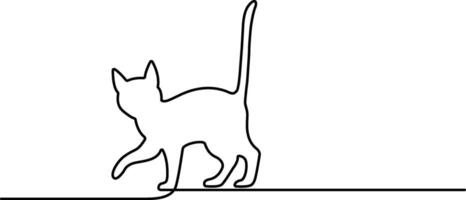 Minimalist Cat Continuous One Line Drawing vector