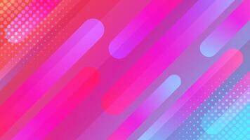 A vibrant and dynamic abstract banner background featuring halftones and gradient diagonal stripes vector