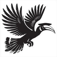 Toucan Bird Silhouette on White Background vector