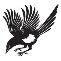 Black and white illustration of a bird flying vector