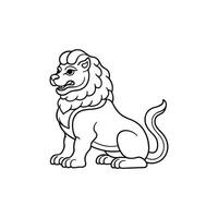 A lion is standing in a line on a white background vector