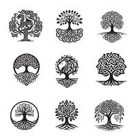 Logo Tree of Life silhouette Bundle vector