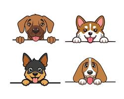 Playful Dog Peeking Face Illustrations for Print and Digital Use vector