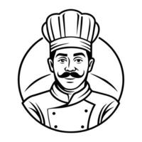 Silhouette of Chef Cook in Action on White vector