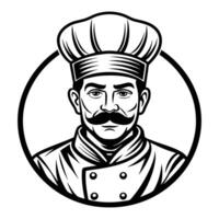Chef Cook Silhouette Isolated on White Background vector