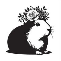 Guinea Pig Sitting on White Background for Pet Designs vector