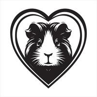 Isolated Guinea Pig Animal on White for Design vector