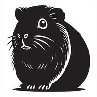 Guinea Pig Pet with Cute Features Isolated on White vector