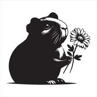 Happy Guinea Pig Isolated on White Background vector