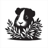 Guinea Pig Silhouette Design for Print vector