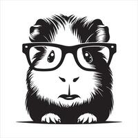 Fluffy Guinea Pig Isolated on Clean White Background vector