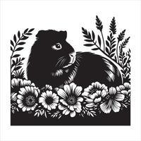 Isolated Guinea Pig for Pet and Animal Projects vector