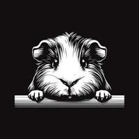 Adorable Guinea Pig Silhouette Image vector