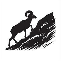 Bighorn Sheep in the Desert Silhouette vector