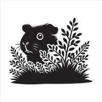 Guinea Pig Silhouette Artwork for Invitations vector