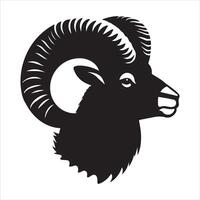 Bighorn Sheep Silhouette on White Background for Commercial Use vector