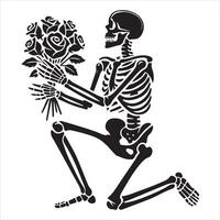 Mysterious Man Skeleton with Rose vector