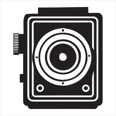 Old Fashioned Camera Silhouette Artwork