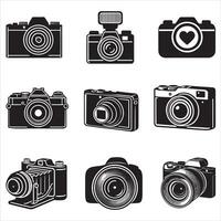 Collection of Photo Camera Silhouette Design vector