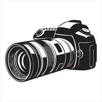 Black Photo Camera Silhouette Clipart vector